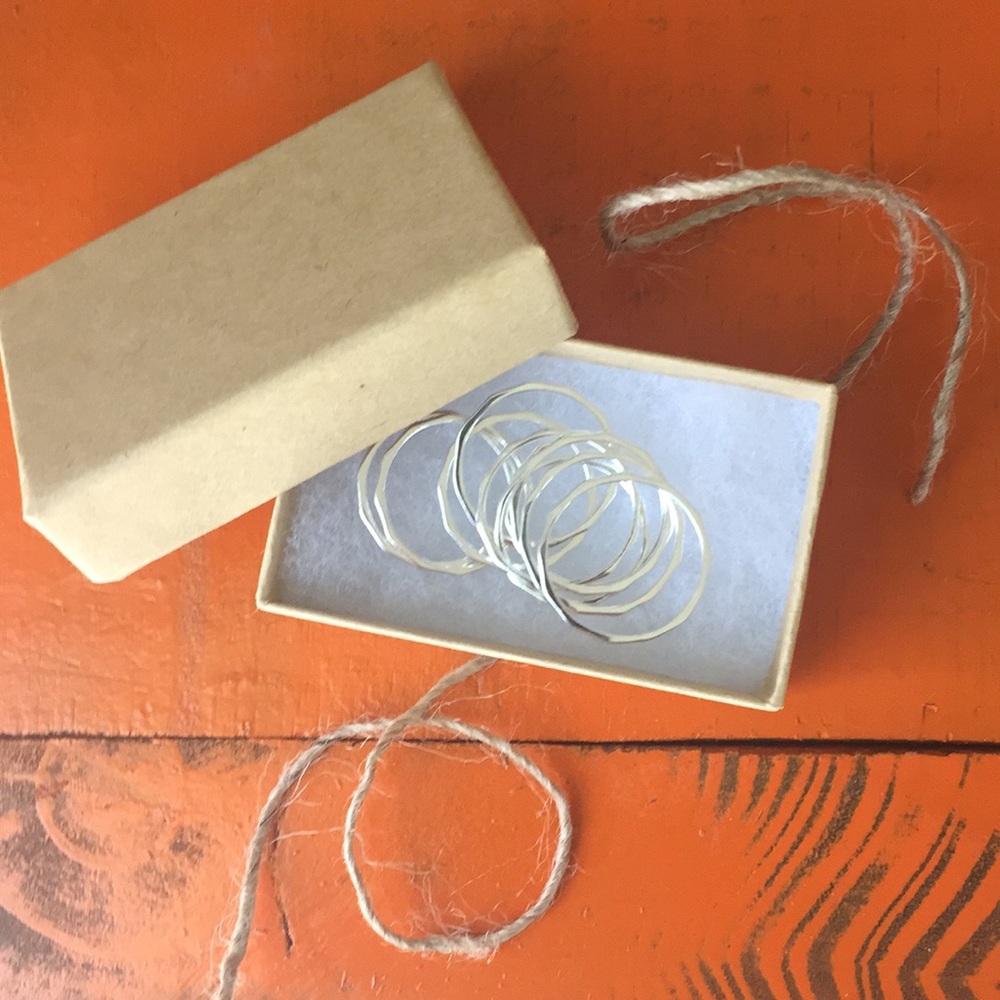 10 solid 925 stacking rings